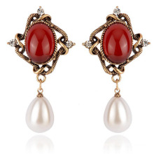 latest Model Fashion Flower Shape Desifn Freshwater Pearl Earrings